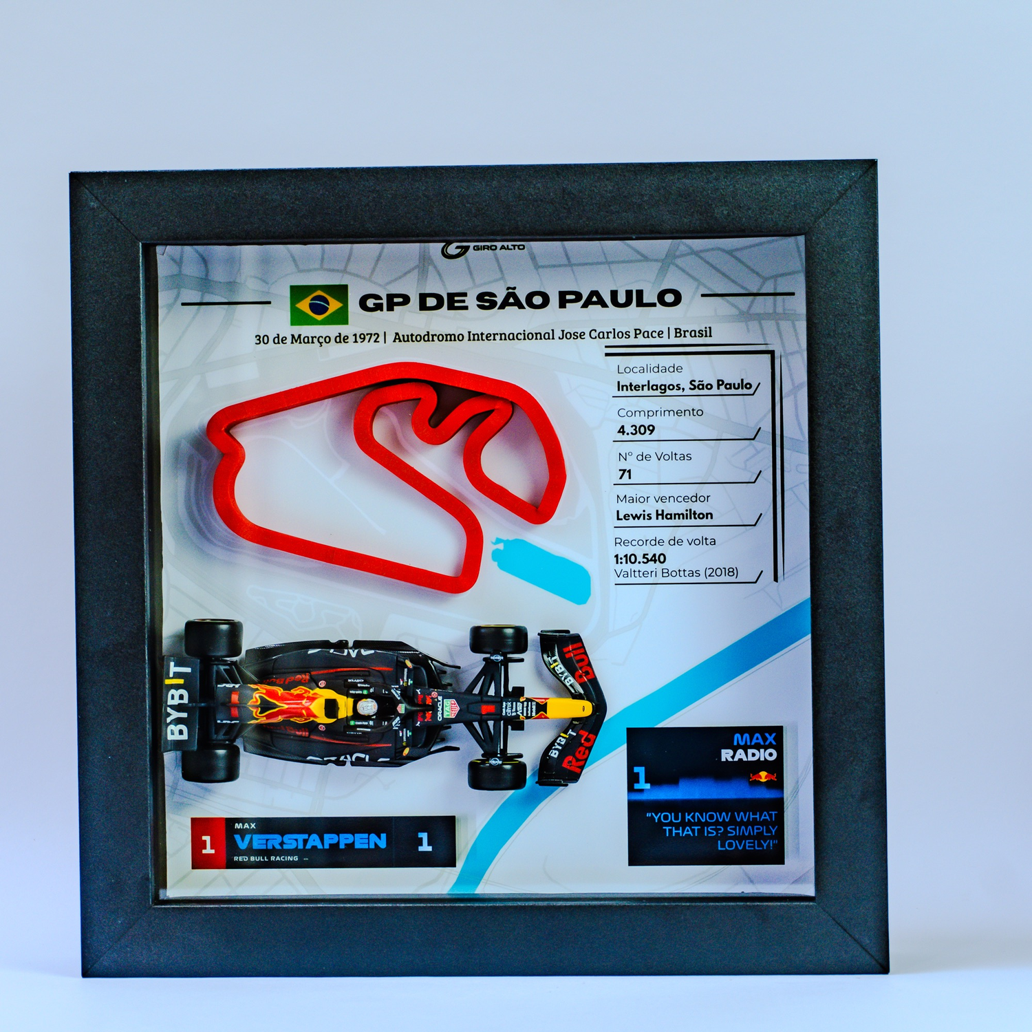 Quadro Eternal Lap — Max Verstappen · GP de São Paulo — frontal