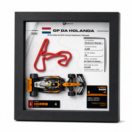 Quadro Eternal Lap — Lando Norris · GP da Holanda — 3 4 angle